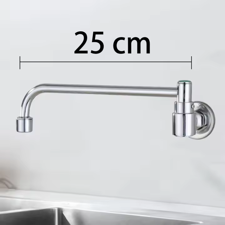 Grifo De Cocina De Acero Inoxidable Montado En Pared Sencillo Para Agua Fría Curva Baja Tapa De Agua De Alta Calidad - 1