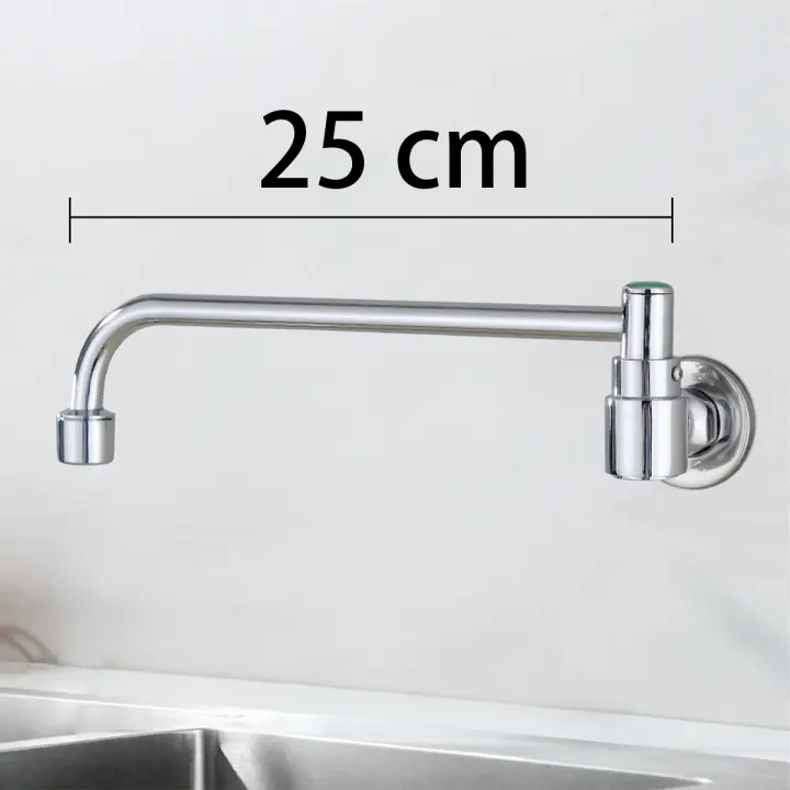 Grifo De Cocina De Acero Inoxidable Montado En Pared Sencillo Para Agua Fría Curva Baja Tapa De Agua De Alta Calidad - 1