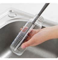 Cepillo De Silicona Para Vaso Y Botella De Agua Limpieza De Botella De Leche Con Mango Largo Herramientas De Limpieza De Cocina Ecológicas Y Eficientes - details 1