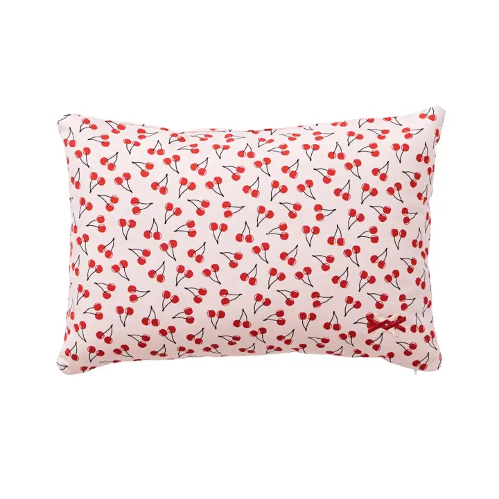 Cojin 35x50cm 144tc 100%algodon crema con cerezas rojas benetton fruits be - 1