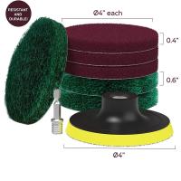 Kit De Cepillo Eléctrico Para Limpieza De Coche Azulejos Baño Cocina Escobillas Plásticas Esmerilador Eco-amigable Tamaño 4 Pulgadas - details 2