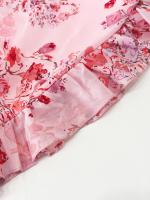 Vestido A-Line De Pierna Larga Para Mujer Con Estampado Floral Elegante Cuello V Manga Corta Estilo Casual Vestido De Verano Primavera - details 28