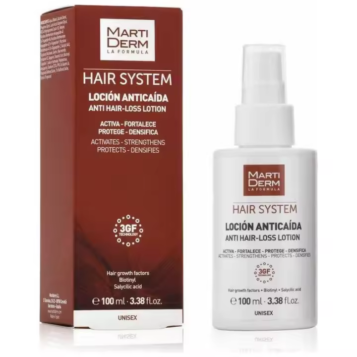 Martiderm Hair System 3Gf Loción Anticaída Unisex, 100 Ml - 1