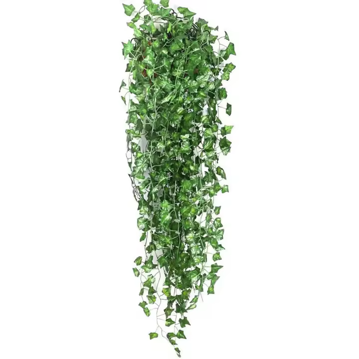 12PC Guirnalda De Hojas De Lívy Verde Artificial Para Decoración De Hogar Y Muro Falsa Víncula De Plantas Uso En Bodas Y Exhibiciones Material Plástico - 1