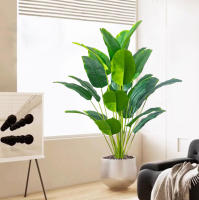 Planta Artificial De Palma Tropical Grande Hojas De Plátano Falso 24 Hojas Toque Real Strelitzia Reginae Para Jardín Interior 65-120 Cm - details 0