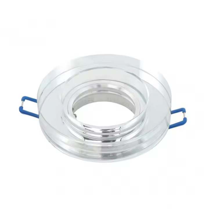 FABRILAMP FAB 14338RG49 | Empotrable Cristal Solna 1xgu10 Redondo Grosor 2cm Transparente C/portalampara 2x9,5x9,5 Cm Corte 6 Cm - Diseño Elegante - 1