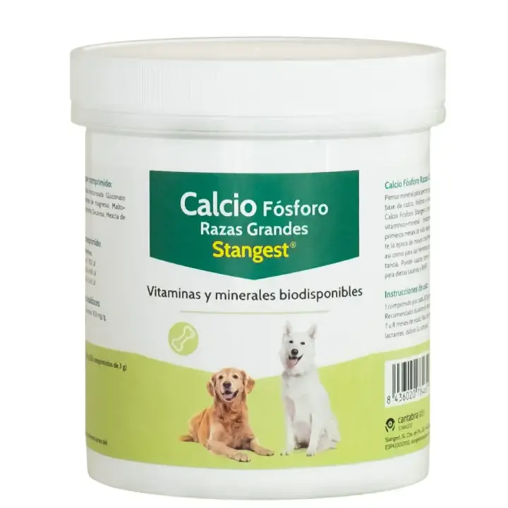 Calcio Fósforo Razas grandes 120 comprimidos Suplemento alimentario para perros STANGEST - 1