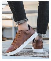 Zapatos Casuales De Cuero Para Hombre Diseño Moda Mocasines Marrones Comodidad Al Aire Libre Plano Antideslizante Zapatos De Patinaje Para Hombre - details 11