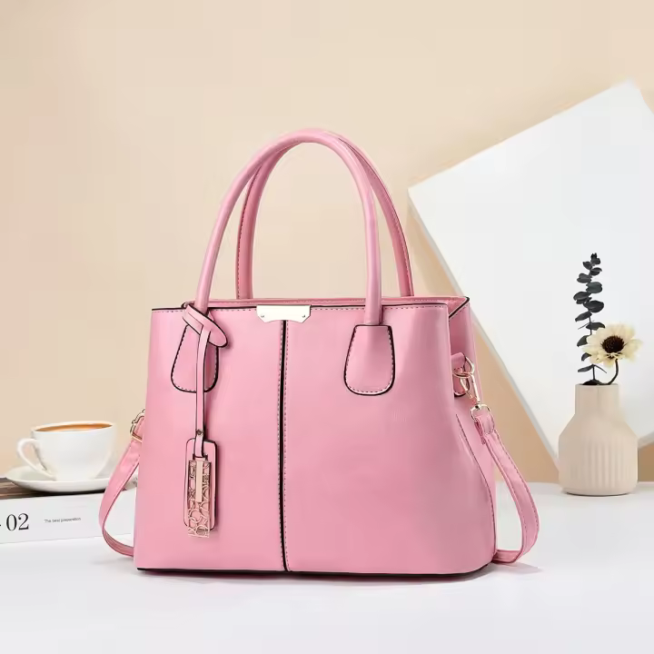 Bolsos retro de color sólido para mujer, elegante bolso cruzado de cuero PU, carteras de oficina y asa de moda - 1