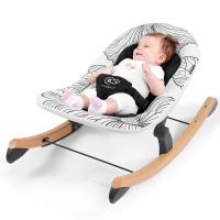 Kinderkraft - FINIO Hamaca bebé, Balancin para bebés 0-9 kg, Patas de madera, Posición tumbada, Materiales suaves, Fácil de limpiar, Diseño escandinavo, Negro… - details 1