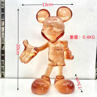 Figura De Resina Kawaii Disney Mickey Mouse 20cm Translúcida Decoración Para Escritorio Regalo Con Mano Beckoning Hand - details 4