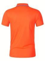 Camisa Polo Hombre Verano Transpirable Cómoda De Color Sólido Cuello Redondo Manga Corta Alta Calidad Ropa Casual De Calidad - details 19