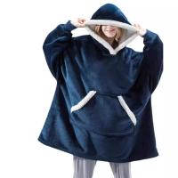 Oversized Hoodie Blanket Wearable Lamb Velvet Lazy Blanket - details 1