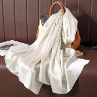 Pañuelo De Seda Lujoso Para Mujer En Color Sólido Moda Comodidad Y Versatilidad Shawl Muffler Neckerchief Bandanna Para Exterior - details 9