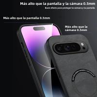 Funda De Teléfono Retro Textura De Cuero PU Magnética Para Google Pixel 10 9 a pro XL 5G TPU Suave Antichoque Con Lámina De Carga Magnética - details 4