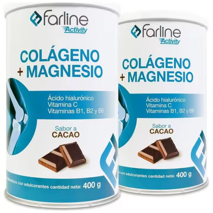 Duplo Farline Colágeno + Magnesio Cacao, 2 X 400 G - 1