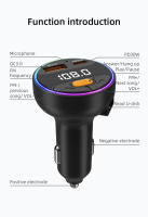 Transmisor FM Para Coche Cargador Rápido Para Teléfono Bluetooth 5.3 Kit De Audio MP3 QC3.0+PD30W Cargador Rápido Modulador FM LUTU C9S - details 12
