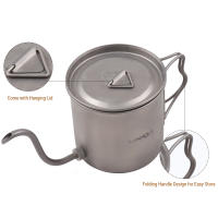 Cafetera De Titanio Para Camping Y Viajes 650ml/550ml/400ml Kettle De Pueyo Para Café Té Agua Con Estilo De Pato Adecuada Para 2 Usuarias - details 1
