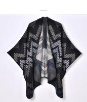 2024 Otoño e Invierno, chal grueso de jacquard simple y elegante para mujer, capa cálida con abertura tejida - details 6