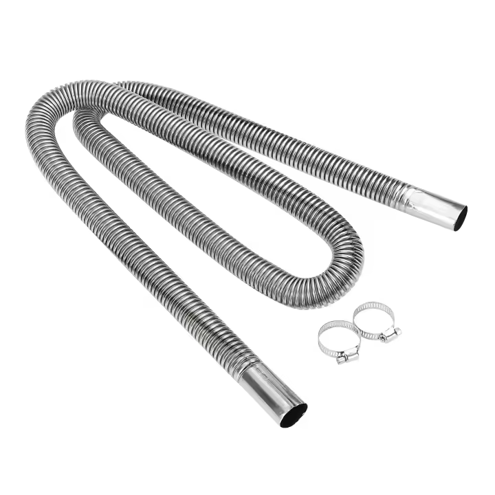 Pipeta De Escape De Acero Inoxidable Para Calentadores De Aire Y Generadores De Combustible Diesel Longitud 200cm Con Dos Clip Para Calefacción De Coches - 1