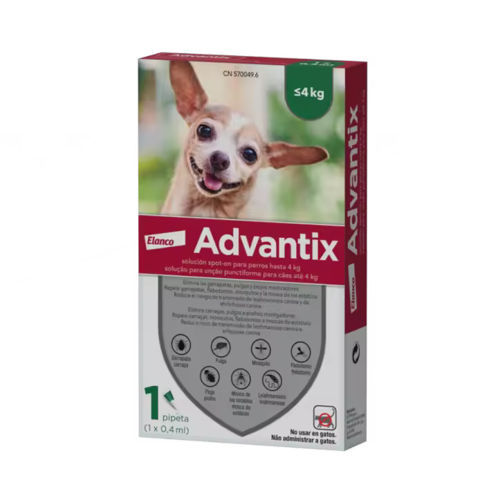 ADVANTIX Perro (-4 kg) (1 pipeta) - 1