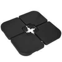Outsunny Peso para Base de Sombrilla de 4 Piezas Base para Sombrilla Excéntrica Cuadrado Rellenable de Agua 15 Litro Arena 19,5 kg para Base Cruzada Negro - details 0