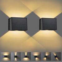Solar Wall Sconce 3000K Luz Blanca Cálida Para Exterior Ángulo De Choque Superior E Inferior Luz Solar Para Jardín Porche Camino Garage - details 18
