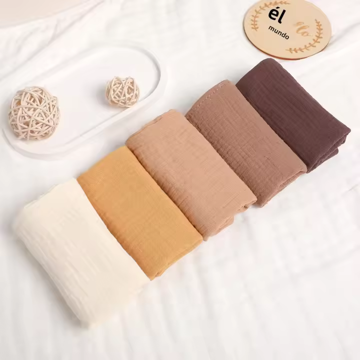 Toallas De Algodón Puro Para Bebés 5Pcs Toallas De Secado Suaves Y Absorbentes Para Recién Nacidos Y Burping 6 Capas - 1
