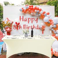 Funda De Mesa Elástica De Spandex Para 6FT/4FT Universal Ajustable Para Fiestas Banquetes Bodas Y Eventos Resistente Al Aceite Estilo Sólido - details 15