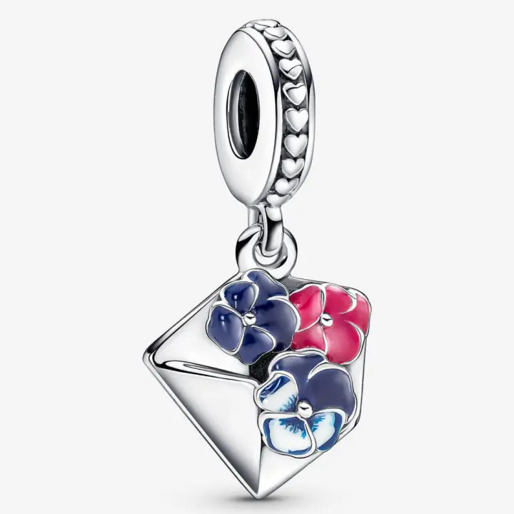 Pandora Charm de Colgante en Plata de Ley Sobre de Pensamiento 790787C01，Incluye Caja Original - 1