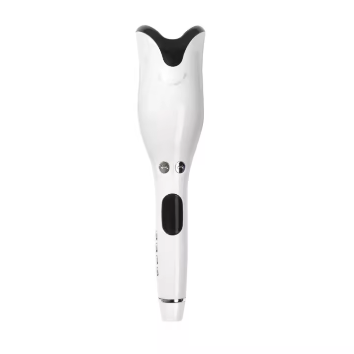 Rizador inteligente de Cerámica con Iones negativos, rizador automático de Cristal líquido perezoso, rizador Automático with Pantalla LED, rizador de Cabello de temperatures Constant, Diseño de Doble aislamiento, apagado automático de segregación, Blanco - 1