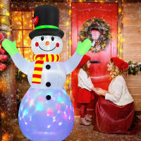 Guantes De Navidad Verdes Inflables Con Hombre De Nieve Modelo Exterior Con Luz LED Giratoria Decoraciones De Navidad Para Interior Y Exterior 7FT - details 4