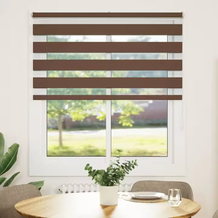 Estor cebra marrón 125x150 cm tejido ancho 120,9 cm poliéster - 1