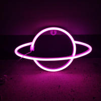 Lámpara Neón LED De Forma Planetaria Tierra Para Decoración De Pared Hogar Y Fiestas Luz Nocturna Con Batería Incluida - details 10