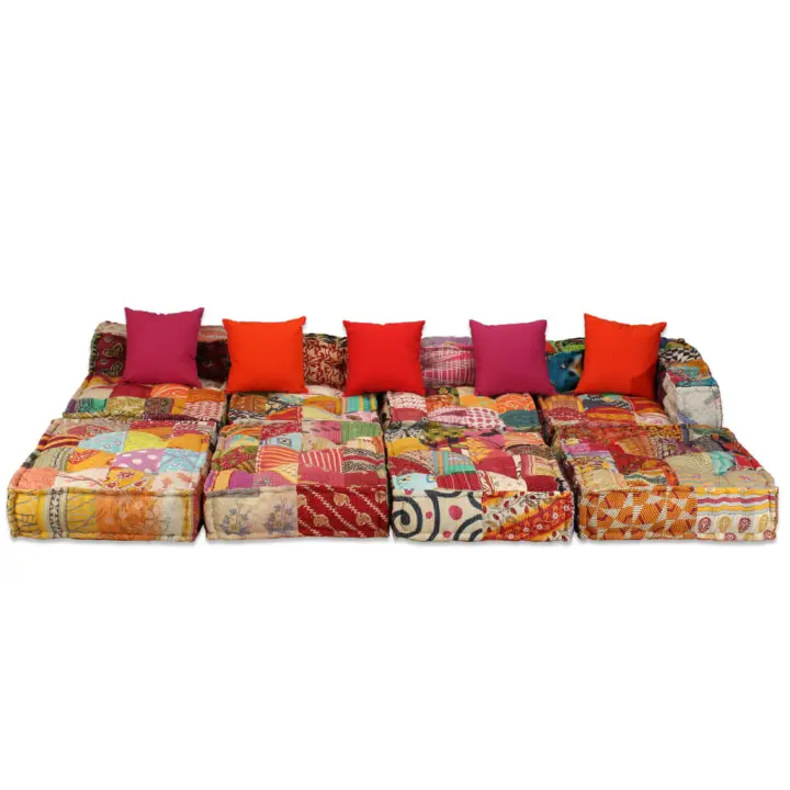vidaXL Puf modular de 4 plazas Cojín Decorativo de Asiento Cojines de muebles de salon - 1