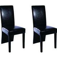 vidaXL Sillas de comedor 2 unidades cuero sintético negro - details 3