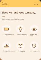 Reloj De Noche LED Luz De Mesa Para Dormitorio Y Cama Protección Ocular Luz De Sueño Dimmerable Recargable Luz Táctil Para Bebés - details 1