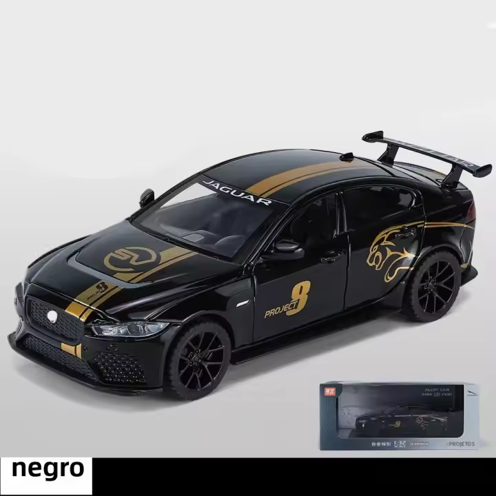 Jaguar-Project8 Modelo a Escala 1:32 Con Sonido Y Luz Vehículo De Retroceso Para Juguete Decorativo Para Niños Regalo Simulación Alta Diecast Metal - 1