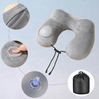 Almohada De Cuello Portátil Inflable Y Presión 1pc Desmontable Para Limpieza Adecuada Para Viajes De Negocios Y Camping - details 4