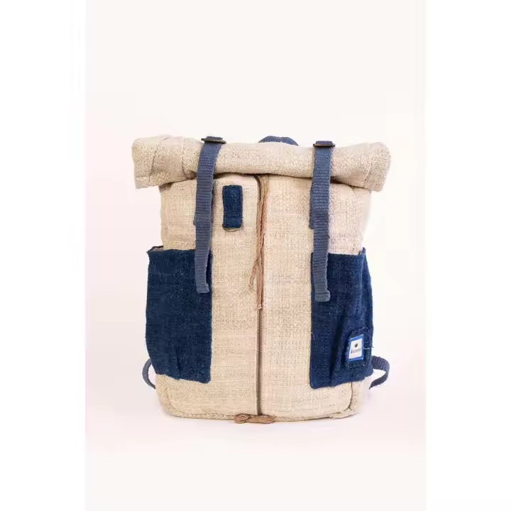 Hemper Mochila Nuptse Natural e Índigo - 1