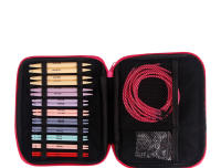 Juego De Agujas De Tejer Interchangeables QJH De Plástico ABS Tamaño 10 Set Circular US 5-15 Con Bolsa Pu Caspian - details 2
