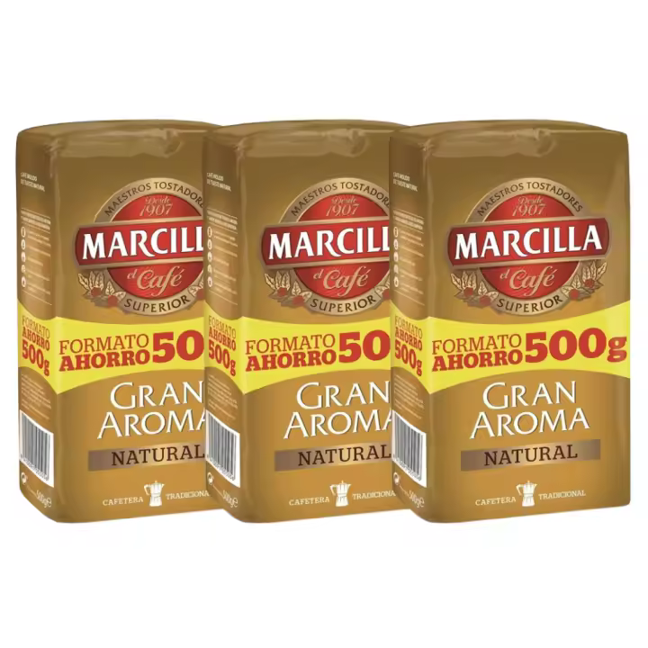 Pack de 3 Marcilla molido Gran Aroma Natural, Formato Ahorro 500 gramos - 1
