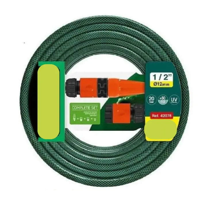 NAKLOE - Kit manguera - 10m -15m -20m - Set manguera de riego - Manguera jardin - Manguera de riego -  (Ancho tubo 12 mm - 1/2") - 1