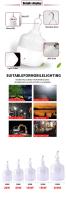 Lámpara De Emergencia LED Recargable USB Con Panel Solar Portátil Para Camping Y Jardín Bulbo Energía Ahorradora Con Gancho Para Colgar - details 3