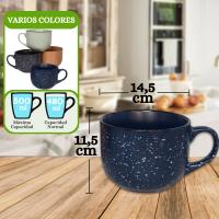 Set de 4 Tazones de Cerámica 500 ml - Diseño Moderno con Acabado en Colores Elegantes - para Café, Desayuno, Té, Sopas o Cereales - Resistentes y Apta para Microondas y Lavavajillas - No Pierden Color - details 0