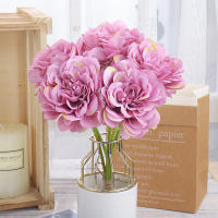 Bouquet De Flores Artificiales Peonía Para Boda Decoración De Hogar Y Fiesta En Tela Sintética Estilo Elegante Para Supermercado Y Sala De Estar - details 2