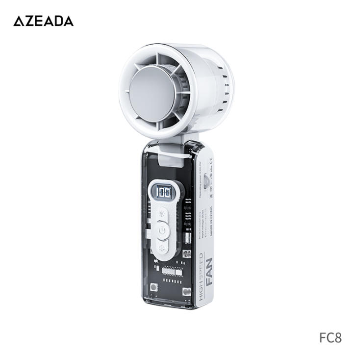 AZEADA Ventilador de Mano Plegable Recargable Portátil Enfriador TEC, Ventilador 13000RPM Pantalla LCD Luz Emergencia… — oferta en Miravia
