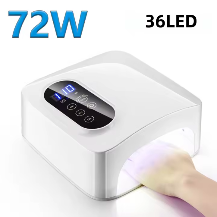 Lámpara De Uñas LED Profesional 36LEDS 72W Recargable Con 4 Configuraciones De Tiempo Y Sensor Inteligente Secador De Uñas Sin Cable - 1