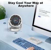 Ventilador de Mesa Silencioso, 100 Velocidades, 4000mAh Recargable ventilador con Inclinación Variable de 105° y Función de Memoria, Potente Ventilador Escritorio para Oficina/Hogar - details 5