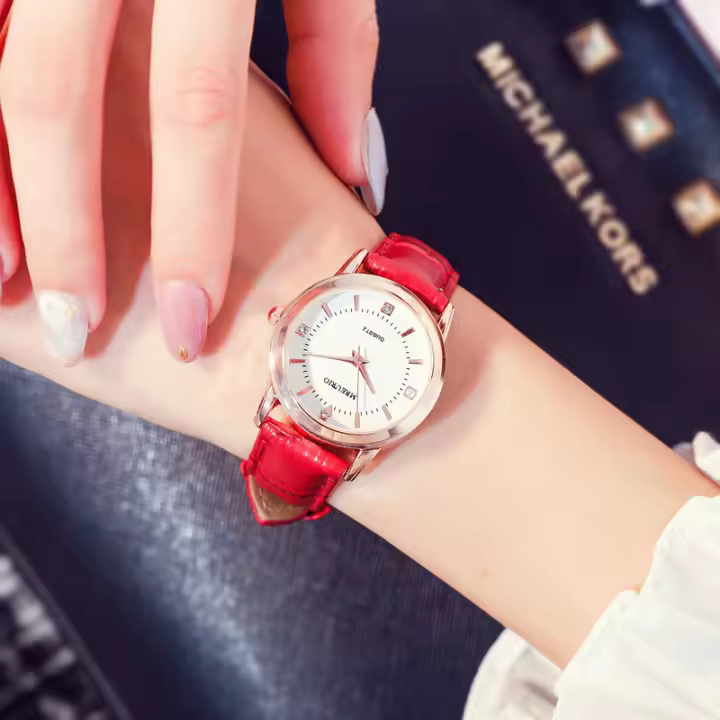 Reloj para mujer con estilo clásico y elegante, correa de cuero, movimiento de cuarzo, un reloj elegante y fácil de llevar para la mujer - 1